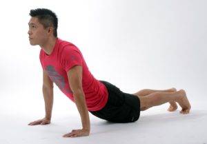 push ups, planks, yoga stretch